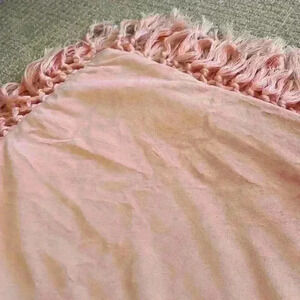 Two new with tags, pink shams velvet with fringe.